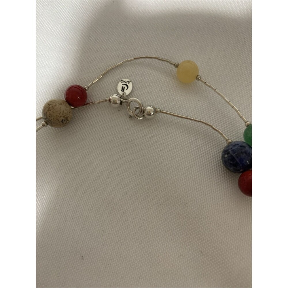 Carolyn Pollack 925 Liquid Sterling Beads Polish Stone Beads Necklace 16-17 Inch - Picture 3 of 9